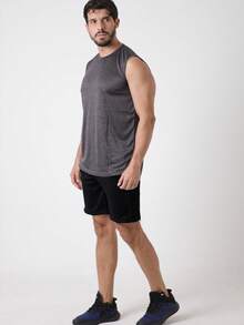 Kit Of 3 Plus Size Dry Fit Bermuda Shorts For Gym And Workout - Đen / Xám / Xanh lam - Xem 7