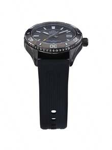 Reloj de buceo automático edición limitada 75th Anniversary de ORIENT - Resistente al agua 200m, esfera negra con luminiscencia, correa de goma, modelo RA-AC0Q05P10B - Negro - Ver 3