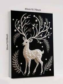 New Pearl Painting, Fantasy Elk Flower Sea Theme, Frameless DIY Handmade Sticky Diamond Creative Diamond Painting Kit, Suitable For Bedroom Decoration, Living Room Hanging Paintings, Room Decoration, Artwork, Birthday Gifts For Friends, Christmas, New Year, Valentine's Day, Holiday Gifts Full Of Novelty. - Multicolor - View 12