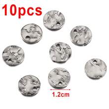 10pcs 8-12mm Gold Stainless Steel Round Embossed Pendants, For DIY Necklace Bracelet Earring Jewelry Making - Pendants - View 14