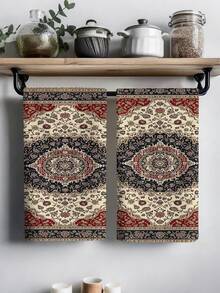 2pcs/4pcs Bohemian Pattern Kitchen Towels, Bohemian Pattern Bathroom Towels, Bohemian Outdoor Party Towels, Bohemian Home Decor, Bohemian Kitchen Decor, Modern Style, Quick Dry, Super Soft Microfiber Material, Rectangular, 15.75IN*23.62IN/40*60CM Digital Printing Pattern, Suitable For Outdoor Party Decoration, Bohemian Holiday Gifts - Multicolor - View 6
