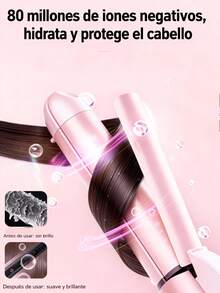 Esta herramienta de peinado 2 en 1 combina rizador, plancha y rizador en una sola unidad. Incluye un rizador para flequillo integrado y permite alisar y rizar el cabello. Un producto superventas. - Rosa Fucsia - Ver 4
