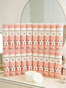 100/150片/包卸妆棉片和棉签套装，优质亲肤，柔软厚实，不掉毛，双面三层设计，带挂绳，超强吸水，干湿两用，适用于护肤、卸妆、眼部和面部保湿、指甲油护理，方便日常/旅行携带，是送给女朋友的理想节日礼物 - 彩色 - 查看 2