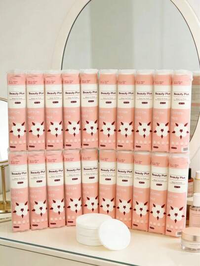 150pcs/Pack High Quality Makeup Remover Pads & Cotton Swabs Set, Soft & Thick, Skin-Friendly, Non-Shedding, Dual-Use Wet & Dry, Super Absorbent, 3-Layer Design With Hanging Rope, Suitable For Skincare, Makeup Removal, Nail Polish Cleaning, Great Gift For Women