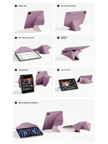 适用于 iPad A16（第 11 代/2025 代）、iPad Air 11 英寸（M3/M4/M5）、iPad Pro 13 英寸/12.9 英寸（第 4 代/第 5 代）、iPad mini A17 和 iPad Pro 的智能磁吸保护套 - 日落紫 - 查看 11