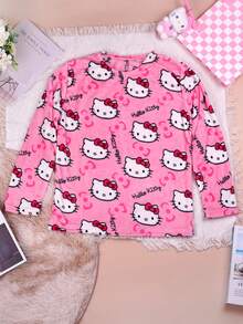 Licensed Sanrio Pajama Set Ladies Winter Cute Hello Kitty Plush Thickened Thermal Flannel 2025 New Pajama Pair Set - Pink - View 10
