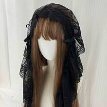 Băng đô ren đen trắng Lolita dành cho nữ, khăn che mặt phong cách Gothic Harajuku, phụ kiện cosplay, phụ kiện tóc ngọt ngào cho Halloween. - Nhiều màu - Xem 6