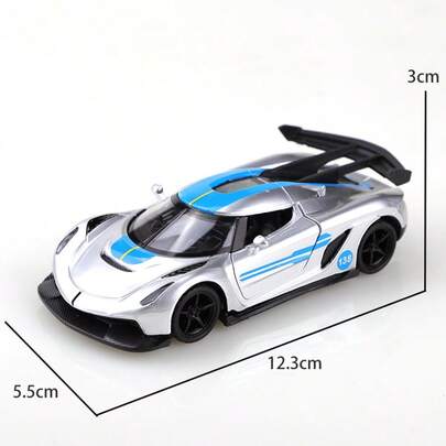 1 Piece (Bagged) 1/36 Scale Two-Tone Toy For Boys, Featuring A Zinc Alloy Supercar Toy Vehicle With Cool Contrasting Colors. A Racing Car/Supercar Track Toy, High-Quality Die-Cast Alloy Toy Car, Featuring A Pullback Mechanism And Openable Side Doors. Suitable For Boys Aged 3 And Up. A Single Alloy Toy Car, Perfect For Holiday Gifts, Toy Collections, Birthday Presents, And Other Exquisite Toy Cars.-Silver