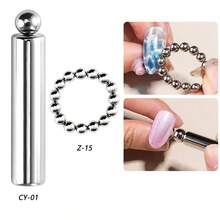 2-In-1 Cylinder Cat Eye Magnet, Crocodile Texture Nail Art Magnet Set, Unique Double Geometric Wave Pattern Design, Strong Magnetic Force, Multi-Functional Nail Art Design Tool For Attracting Glass Beads, Cat Eye Gel And Magnets - Multicolor - View 13