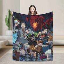 Mantas cálidas Ren Airplane Travel Dungeon Meshi Senshi Anime Manta de tiro Manta de franela para sofá de exterior, cama, cubierta (5).Jpg - Blanco - Ver 1