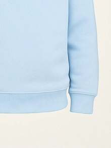 Children's Plain Fleece Jacket/Sweatshirt, Winter Style, Warm, Flannel, Cotton, Sizes 2 To 14 Years - 淺藍色 - 查看 4