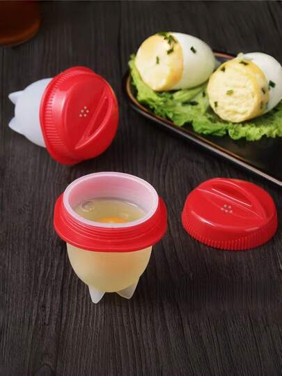 3 piezas Cocedor de huevos de silicona, Molde de silicona antiadherente para escalfar huevos, Herramienta de cocina hecha a mano fácil de usar para cocinar huevos hervidos con pequeño mango para un agarre cómodo - Utensilios de cocina modernos | Utensilios de cocina duraderos, Hervidor de huevos, Accesorios para cocinar huevos