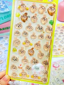 1pc Chiikawaing Anime Cartoon 3D Sticker, Cute Cat Sticker, Reusable Waterproof Sticker, DIY Craft Sticker, Suitable For Laptop, Water Bottle, Notebook, Car, Luggage, Gift Wrapping, Party Decoration, Vinyl Sticker, School Supplies, Learning Supplies (Random Style)