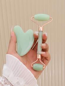 1pc/Set Heart-Shaped Dual Head Roller Massage Set For Eyes And Face, Facial Massage Beauty Tool - Multicolor - View 1