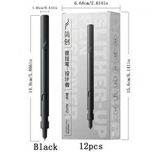 3/6/12pcs Quick-Drying Waterproof Smudge-Proof 0.5mm Black Water-Based Pens, Quiet Signature Pens Essential For Office, School, Back To School - Sets - View 3