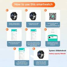 Smartwatch para mujeres/hombres, unisex - Llamadas/SMS inalámbricas/Múltiples modos deportivos/Control remoto de cámara/Rastreador de actividad física, compatible con Android e iOS, carga USB, caja de aleación/correa de silicona, estilo moderno, pantalla clara, regalo perfecto para hombres/mujeres/parejas/padres - Multicolor - Ver 10