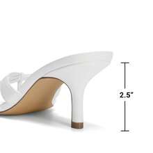 Women Crisscross Strap Kitten Heeled Sandals Fashionable Casual Slip-On High Heel Mules Comfortable Party Wedding Dress Shoes - 白色 - 查看 6