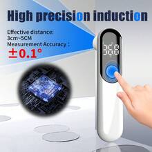 Termómetro Infrarrojo Sin Contacto Alta Precisión ±0.1°C | Para Prevención de Sarampión y Monitoreo de Fiebre | Uso en Frente, Oreja y Toda la Familia | Pantalla LED | Doméstico y Profesional | Color Blanco - Blanco - Ver 3