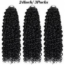 Tóc giả móc sợi xoăn xù cao cấp làm từ lụa protein, dài 18 inch, 50g, kiểu Afro, không thắt nút, đã được tách sẵn, dạng lông vũ, tóc nối móc sợi vô hình, 30 sợi. - màu đen - Xem 8