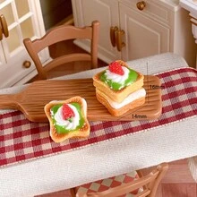 仿真迷你抹茶果酱草莓奶油蛋糕瑞士卷娃娃屋桌面甜点装饰玩具微缩食物玩奶油胶DIY冰箱贴纸材料配件摄影道具模型风格随机 - 綠色 - 查看 7