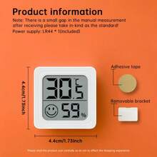 1/2/3件装迷你温湿度计，室内数字温湿度计 - 小巧便携，易于读取，电池供电，测量精准