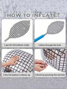 5/10/20个银色迪斯科球气球 - 22/18/10英寸，4D迪斯科球气球，适合迪斯科派对装饰 | 70年代派对装饰，迪斯科装饰 | 妈妈咪呀主题派对 - 彩色 - 查看 10