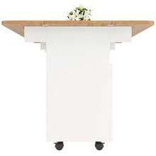 Kitchen Island, Modern Kitchen Island, Kitchen Cabinet, Removable Serving Cart, Sideboard, Wood-Look Dining Cart, Buffet, Multifunctional Dining Table With Storage, Black - 白色 - 查看 6