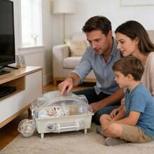 Genérico Jaula Hábitat para Jerbos Jaula con Diseño de Casa para MascotasHábitats con de Ventilación para Mascotas para Erizo Chinchilla Conejo Jerbo Enano Háer Cobaya Hurón - Blanco - Ver 2