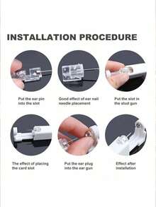 1 Disposable Ear Piercing Gun Set With 4mm Gold Earrings And Earrings, Home Ear Piercing Tool - Vàng - Xem 6