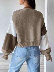 Spring Women's New Color Blocked Shoulder Dustproof Open Collar Wool Sweater, Women's Fashion Matching Thin Knitted Cardigan, Long Sleeve Top Spring Women's Fabric, French Fashion Multi Functional Black And White Striped Knitted Cardigan, Valentine's Day Women's Fashion Essential Plush Knitted Sweater, Preferred Gift For Couple Fashion Clothing - 卡其色 - 查看 2