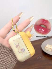 Gege Bear 1pc Matte & Glossy Dual-Tone Lip Cream With Applicator Brush, Moisturizing, Long-Lasting, Natural Finish, Portable Dual-Color - Multicolor - View 6