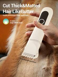 Kit de aseo profesional para mascotas 4 en 1, con pantalla LED, cortaúñas eléctrico para mascotas, recortadora inalámbrica recargable para perros, recortadora de patas de bajo ruido para mascotas, cortadora y recortadora de uñas para perros y gatos, 4 tipos de peines protectores, tijeras para aseo de perros, accesorios para mascotas, recortadora multiusos para el pelo de las patas, ojos, orejas, cara y parte inferior de las mascotas, cortadora eléctrica para perros - Multicolor - Ver 4