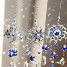 1pc Evil Eye Crystal Sun Catcher Pendant, Angkop Para Sa Dekorasyon Ng Bintana Sa Bahay At Dekorasyong Nakasabit Sa Hardin - Multicolor - View 5