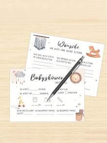 10张宝宝性别揭晓派对游戏卡片，宝宝性别揭晓游戏卡，宝宝性别猜谜游戏卡 - 彩色 - 查看 3