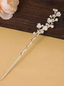 1 pièce Pince à cheveux en alliage pour femmes, nouvelle pince à cheveux de style chinois, pince à cheveux à gland multifonction, pince à cheveux chignon rétro, pince à cheveux spirale, accessoire pour cheveux, accessoires pour cheveux pour femmes - Doré - Voir 6