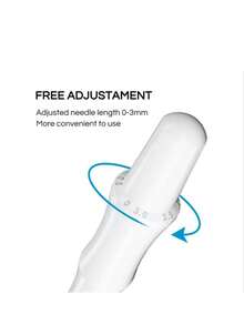 Derma Stamp Pen Manual Microneedle Stamp,Adjustable Tips 0-3.0mm For Hair, Beard And Facial Care;Facial Ice Roller,Professional Tool For Beautiful Skin-Easy And Advanced Skin Care Solution For Women And Man,Gifts For Mom And Girlfriend - White - View 4