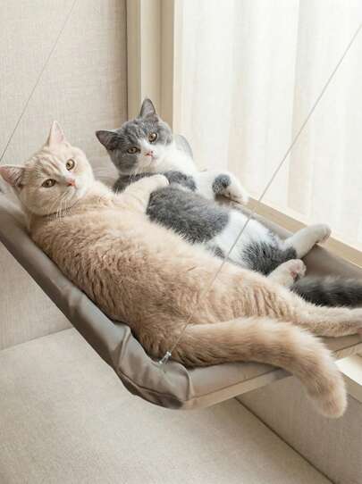 PETSIN 1pc Cat Hammock Hanging Cat Bed Window Pet Bed For Cats Small Dogs Sunny Window Seat Mount With Blanket Bearing 5kg Pet Accessories