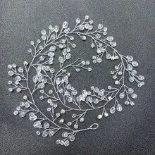 1pc Elegant Floral Iron Headband, Bridal Wedding Hair Accessory, Suitable For All Seasons,Festival,Party - Silver - View 12