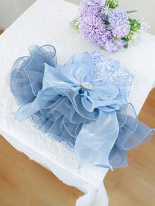 1pc Pet Clothes, Dog/Cat Apparel For Small Dogs, Poodle, Teddy, Casual & Fashionable, Cute & Romantic, Blue Galaxy Wedding Dress Series - Multicolor - View 5