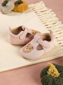 可爱卡通熊多功能平底鞋，公主鞋，软底学步鞋，适合6-9-12个月的婴儿，派对和宴会场合穿着 - 粉色 - 查看 5
