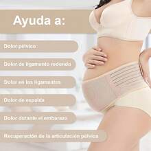 Cinturón de soporte para embarazadas 2026, alivio del estrés durante el embarazo, cinta elástica transpirable y ajustable con , ideal para caminar o sentarse prolongadamente, uso recomendado en etapas avanzadas del embarazo. - Gris Claro - Ver 2