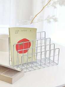 3-Tier Magazine Rack, Fashionable Silver Newspaper - Silver - View 9