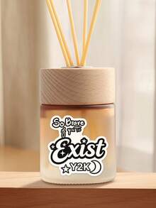 1pc Black & White Text Sticker - Fashionable And Fun Sticker, Perfect For Adding Unique Style To Your Water Bottle, Helmet Or Notebook! - Multicolor - View 6