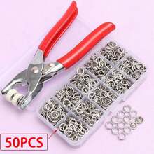 50/100/200pcs Colorful Solid & Hollow Snap Buttons, Stainless Steel Pliers Snap Fastener Kit, Suitable For Crafts, Sewing, Handmade, Clothing, Pants, Bibs, Hats, Shoes, Umbrellas, Sewing Beginner Installation Tutorial (Random Color Snap Button) - Multicolor - View 15