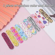 2pcs/Set Double-Sided Printed Nail File, EVA Sandpaper Nail Grinder With Random Pattern, Nail Care & Manicure Tool For Women