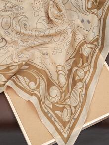 1条女士复古佩斯利花纹围巾，羊绒披肩，头巾，柔软舒适轻盈透气长围巾，波西米亚佩斯利提花围巾，波西米亚风时尚披肩，多功能休闲披肩/小围巾，多功能头巾，适合日常穿着和搭配连衣裙 - 彩色 - 查看 3