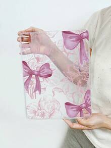 Bow-Knot Sweet Style Floral Bow Transparent Shockproof Aesthetic IPad Protective Case, Compatible With IPad 11th Generation, IPad A16, 10th Generation IPad And Other IPad Models - Clear - View 12