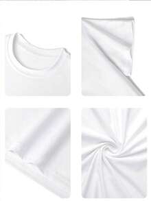 Boys' Cotton Round Neck T-Shirt, Casual And Comfortable Spring And Summer Short-Sleeved Printed Top - 白色 - 查看 5