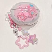 Ins Shiny Star Pendant Suitable For Huawei FreeBuds 5i/6i/7i Bluetooth Earphone Case, FreeBuds SE2/SE3/SE4/Clip2 Earphone Case, Minimalist Transparent FreeBuds Pro3/Pro4/Pro5 Earphone Cute Protective Case - Colorful Five-pointed Star + Pendant - View 8