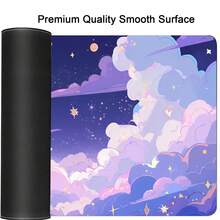 1个紫色云月图案鼠标垫，学院风电脑桌垫，带防滑橡胶底，办公配件装饰，女士适用 - 彩色 - 查看 12